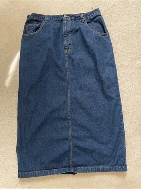 Vintage penman’s long denim jean midi maxi skirt